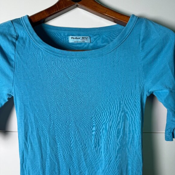 Michael Star's Supima Cotton Scoop Neck Classic Turquise Women's Top - Picture 6 of 8